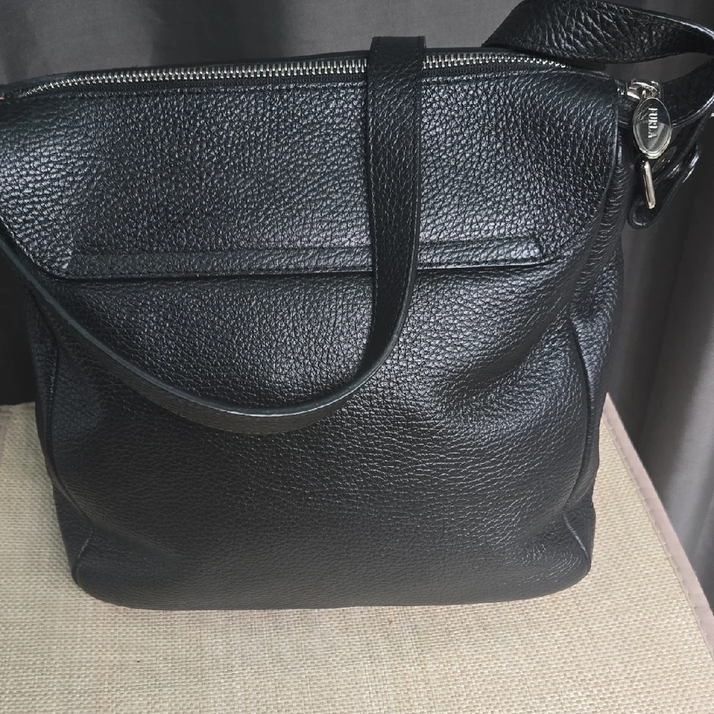Furla Black Messenger Bag  EUC